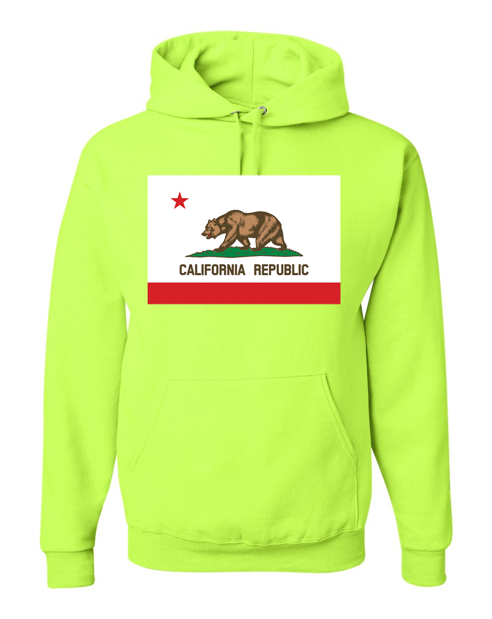 California Republic State Flag Bear Unisex Hoodie Sweatshirt - Picture 23 of 28