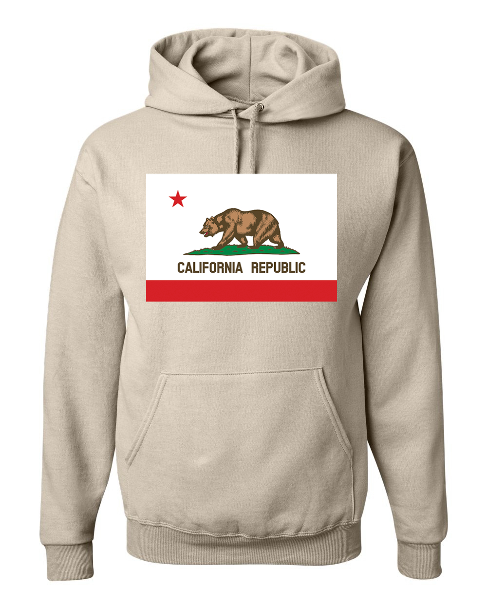 California Republic State Flag Bear Unisex Hoodie Sweatshirt - Picture 26 of 28