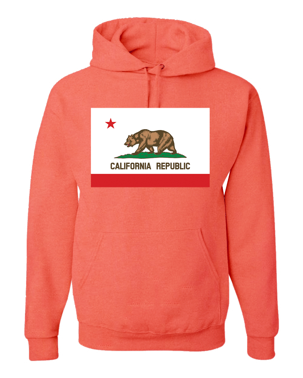 California Republic State Flag Bear Unisex Hoodie Sweatshirt - Picture 27 of 28