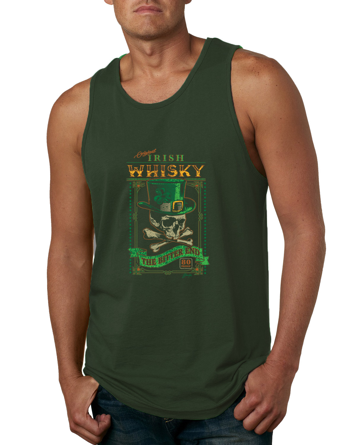 Festliche irische Saint Patricks Day Collection Herren Tankplatte Waldgrün - Bild 5 von 7