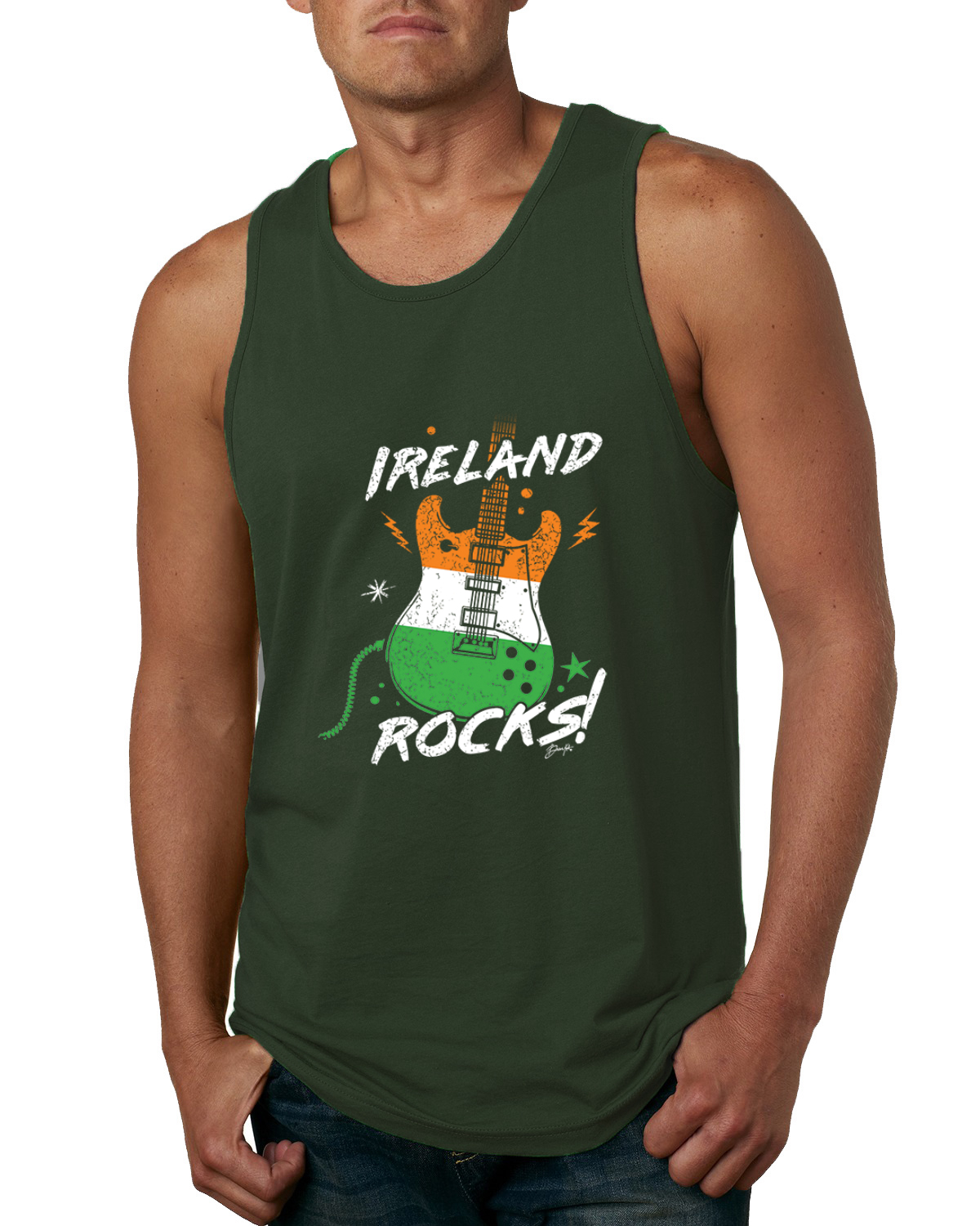Festliche irische Saint Patricks Day Collection Herren Tankplatte Waldgrün - Bild 6 von 7