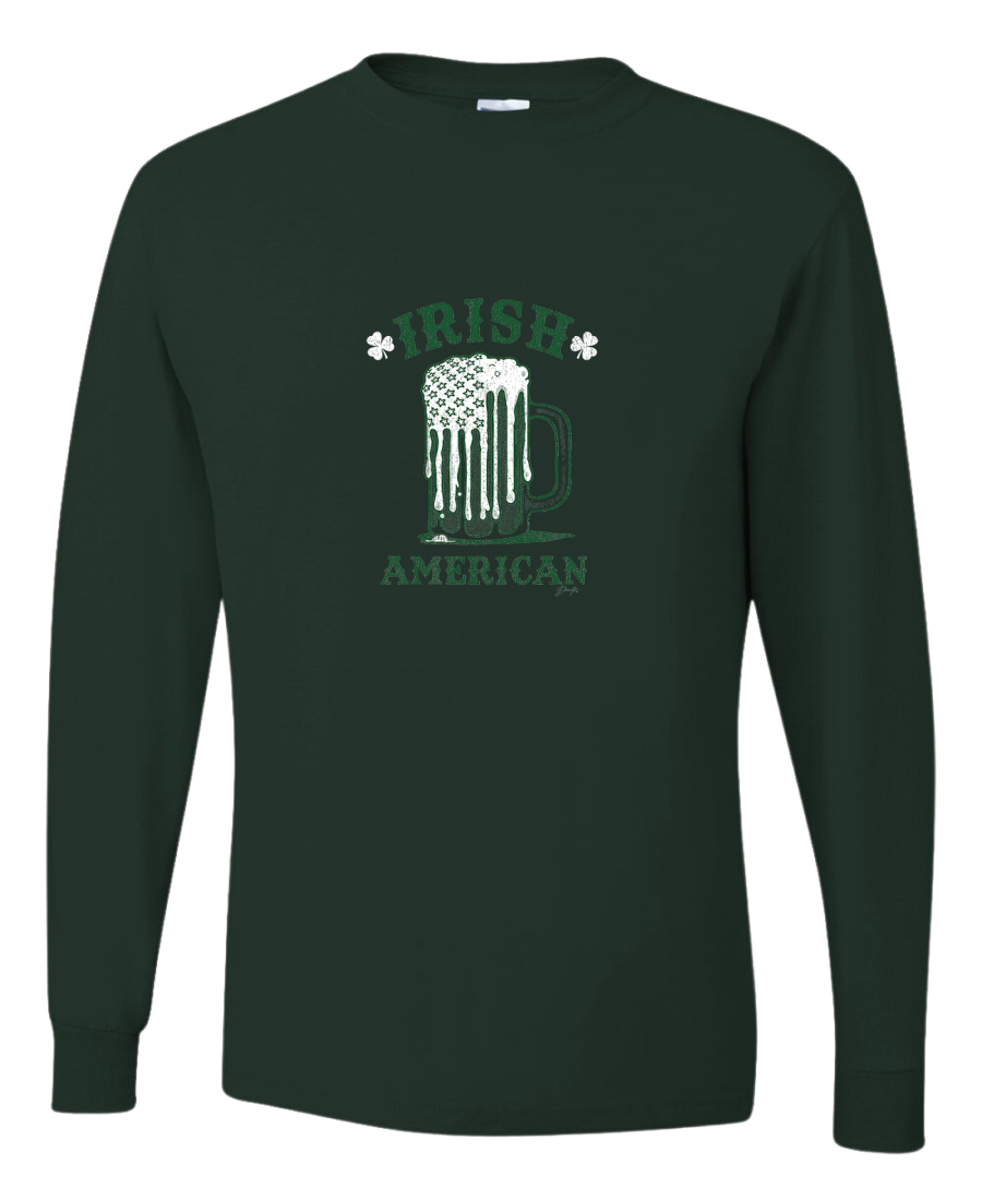 Camisa festiva colección de día de Irish Saint Patricks para hombre de manga larga verde bosque - Imagen 7 de 7