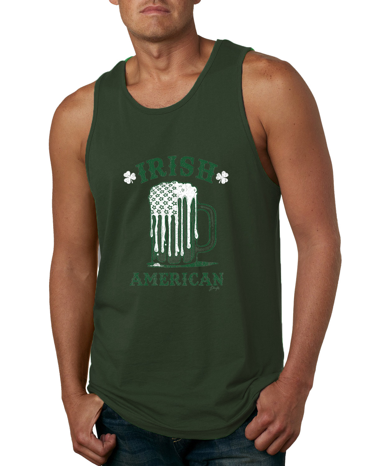 Festliche irische Saint Patricks Day Collection Herren Tankplatte Waldgrün - Bild 7 von 7