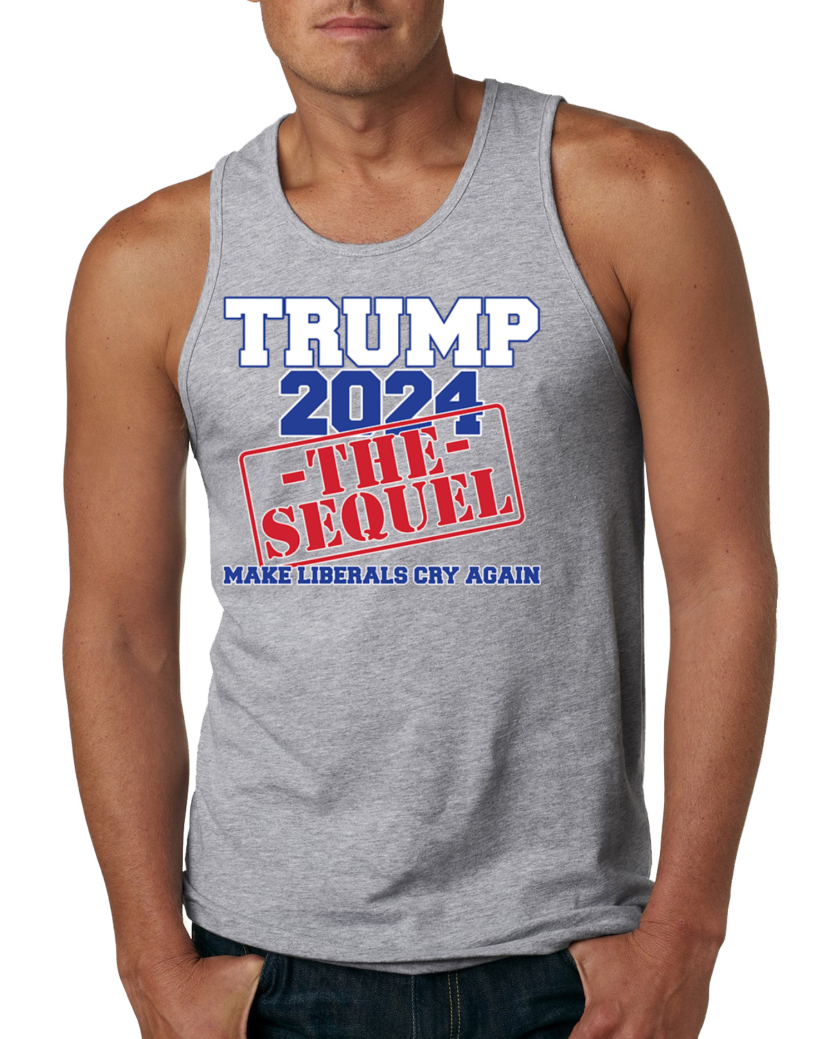 Camiseta sin mangas Trump 2024 The Sequel Make Liberal Cry Again política para hombre - Imagen 4 de 6