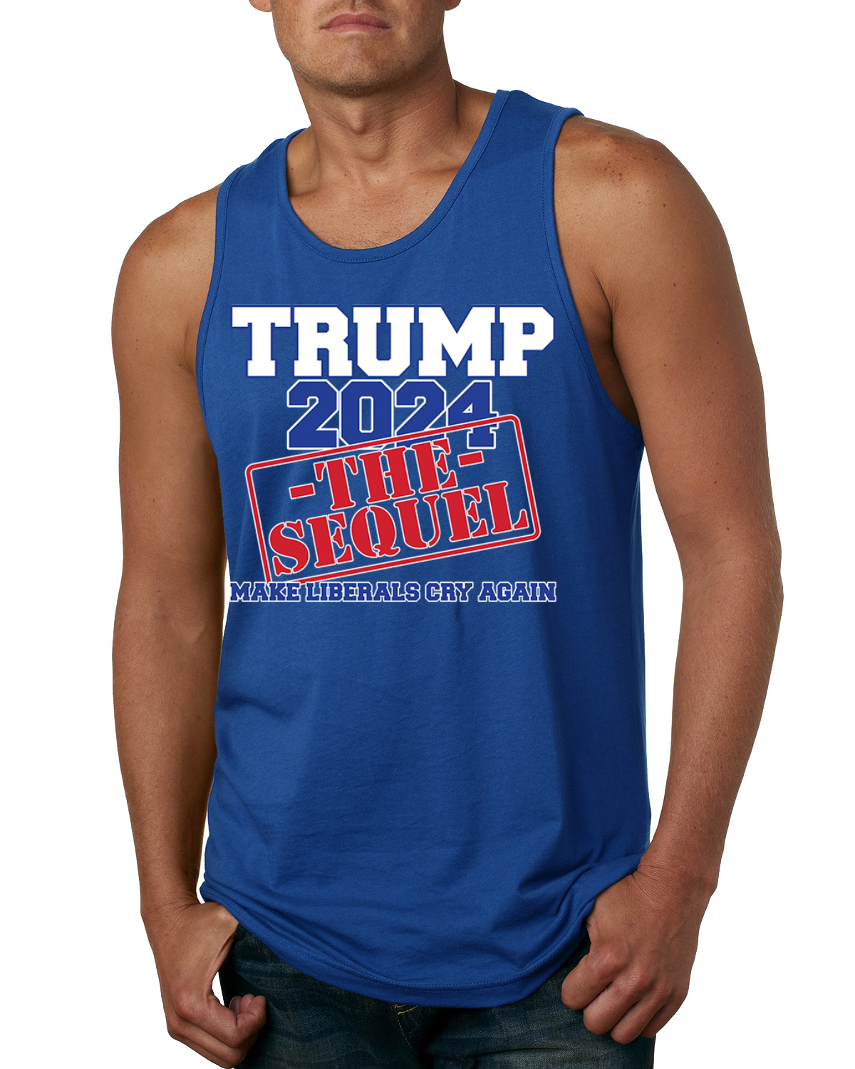 Camiseta sin mangas Trump 2024 The Sequel Make Liberal Cry Again política para hombre - Imagen 5 de 6