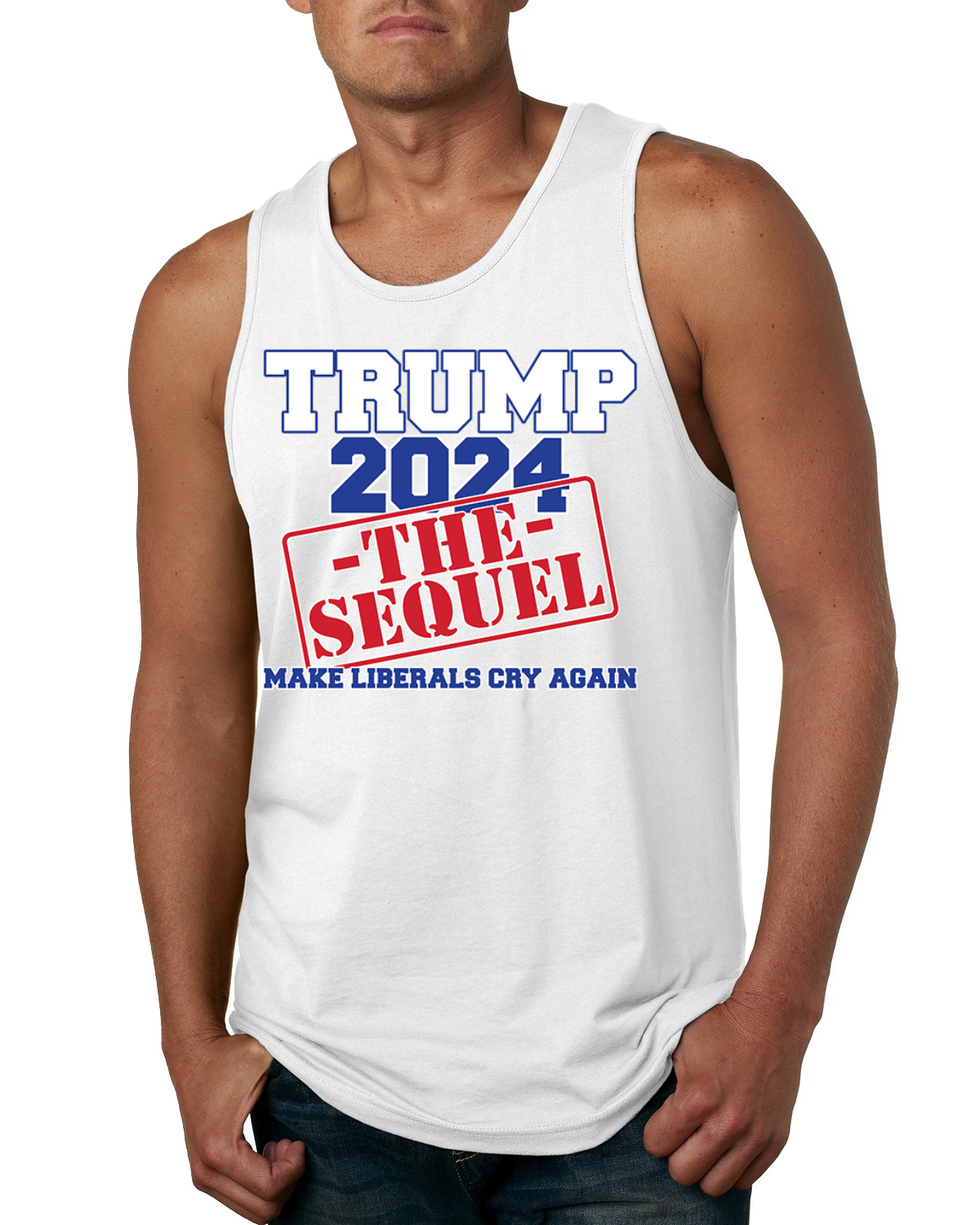 Camiseta sin mangas Trump 2024 The Sequel Make Liberal Cry Again política para hombre - Imagen 6 de 6