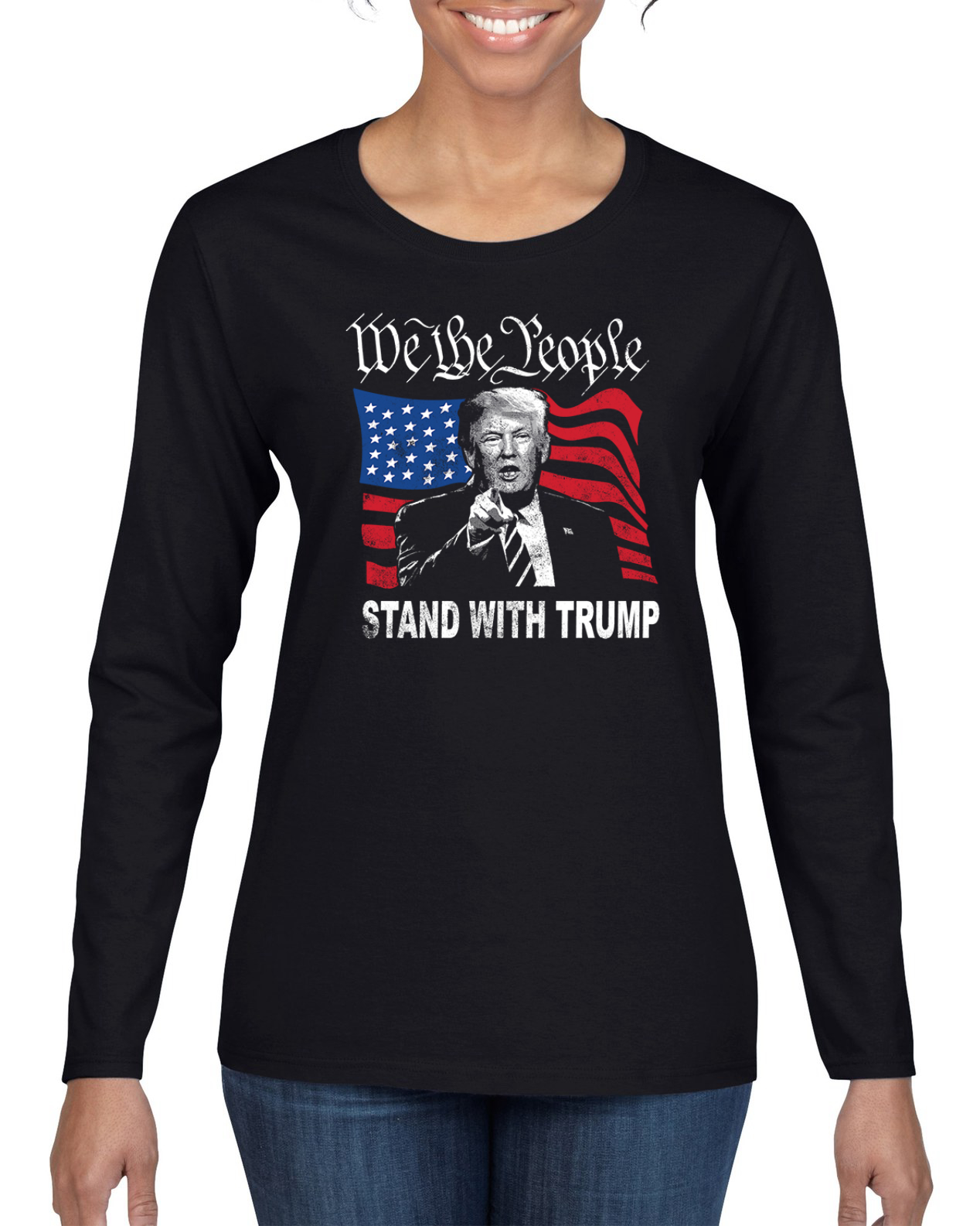 We the People Stand With Trump | 2024 Election Womens Long Sleeve T-Shirt - Picture 3 of 9
