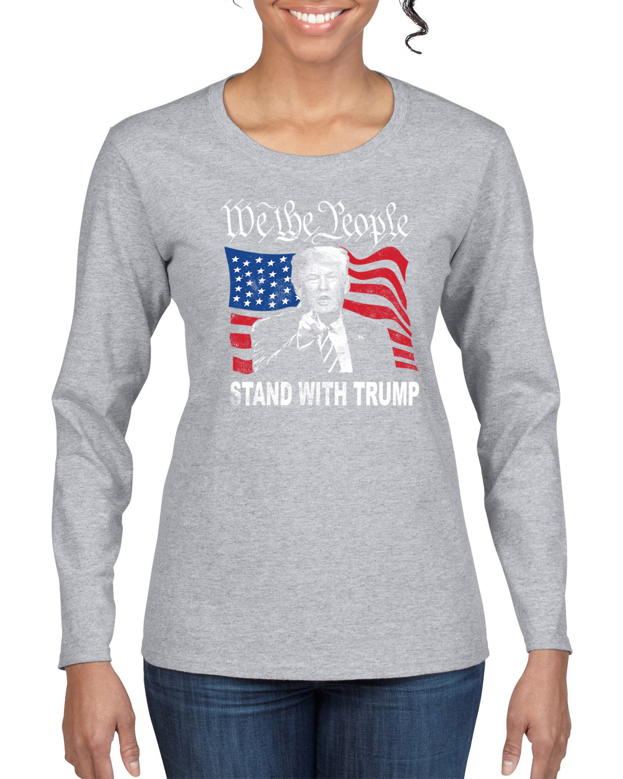 We the People Stand With Trump | 2024 Election Womens Long Sleeve T-Shirt - Picture 4 of 9