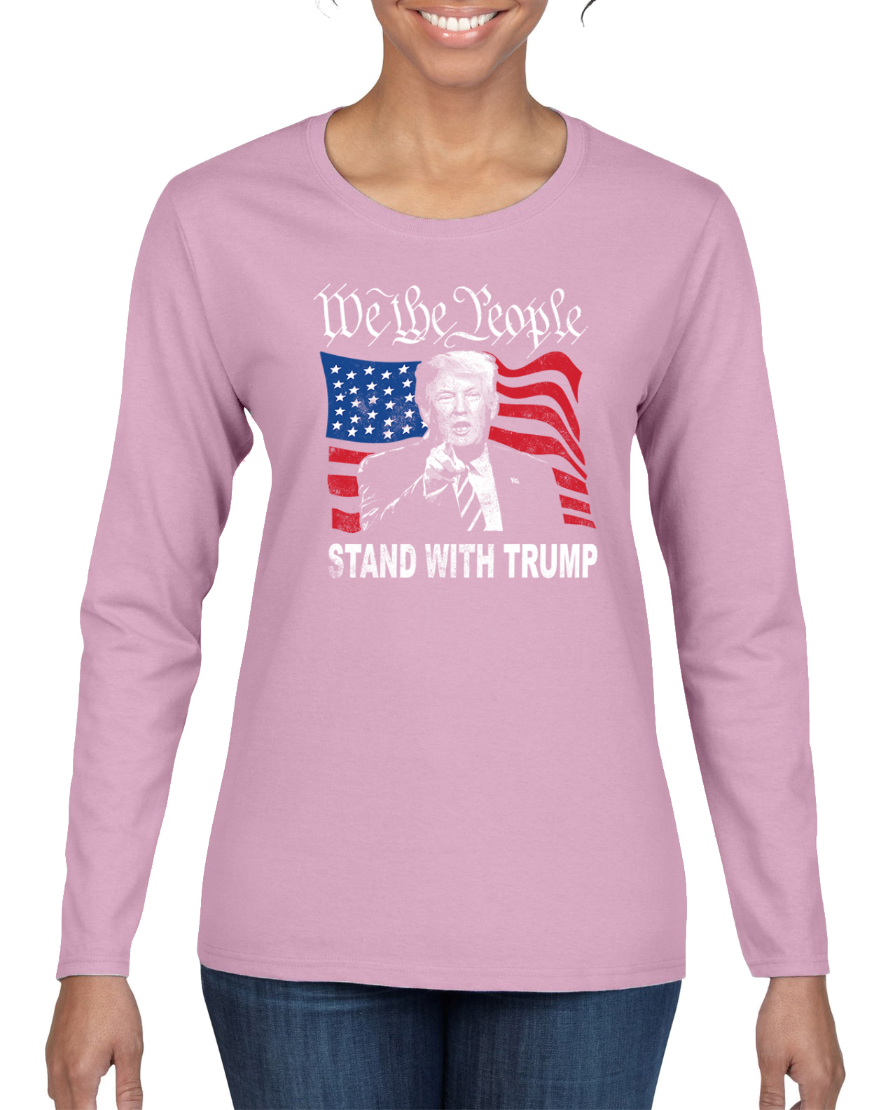 We the People Stand With Trump | 2024 Election Womens Long Sleeve T-Shirt - Picture 5 of 9