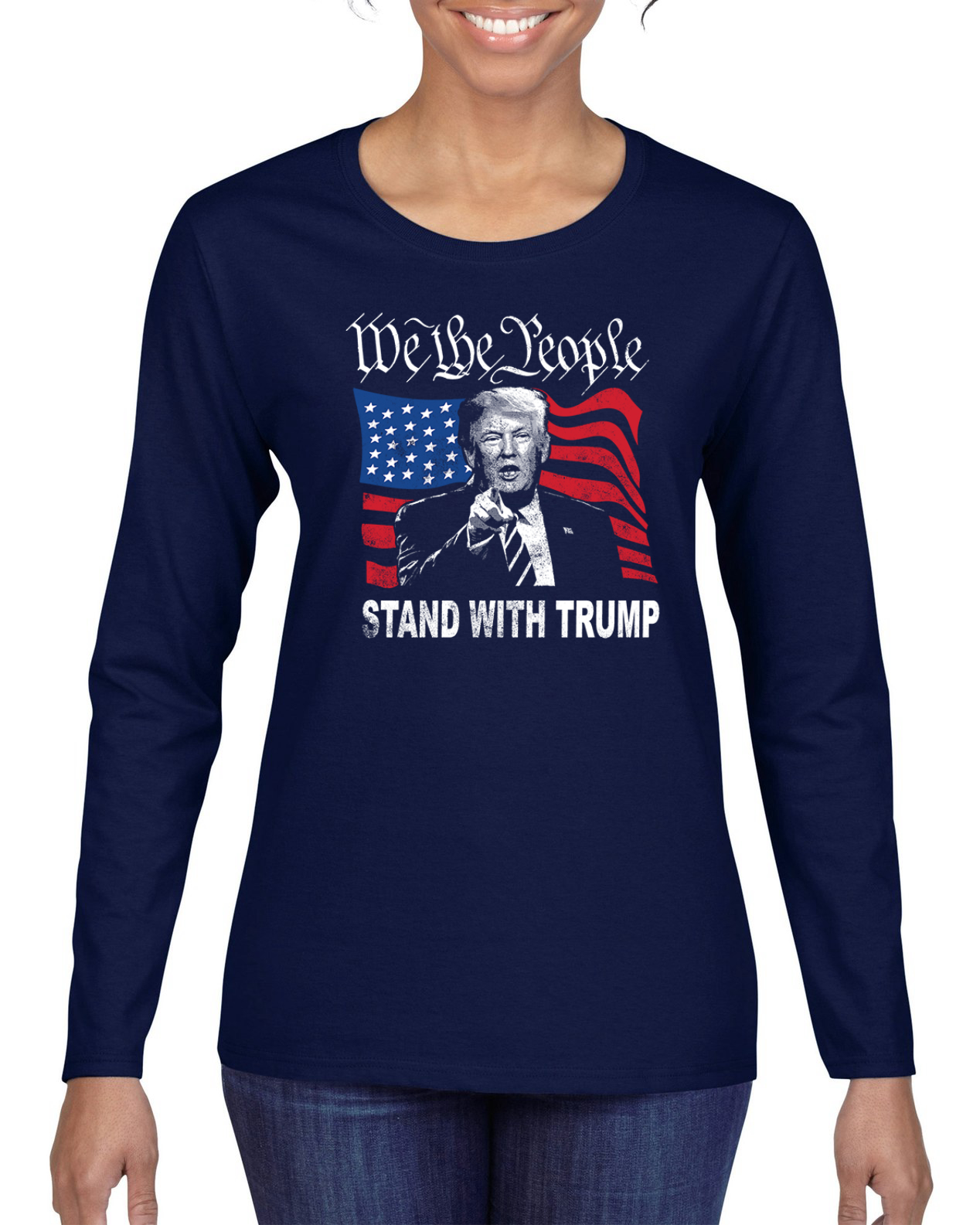 We the People Stand With Trump | 2024 Election Womens Long Sleeve T-Shirt - Picture 6 of 9