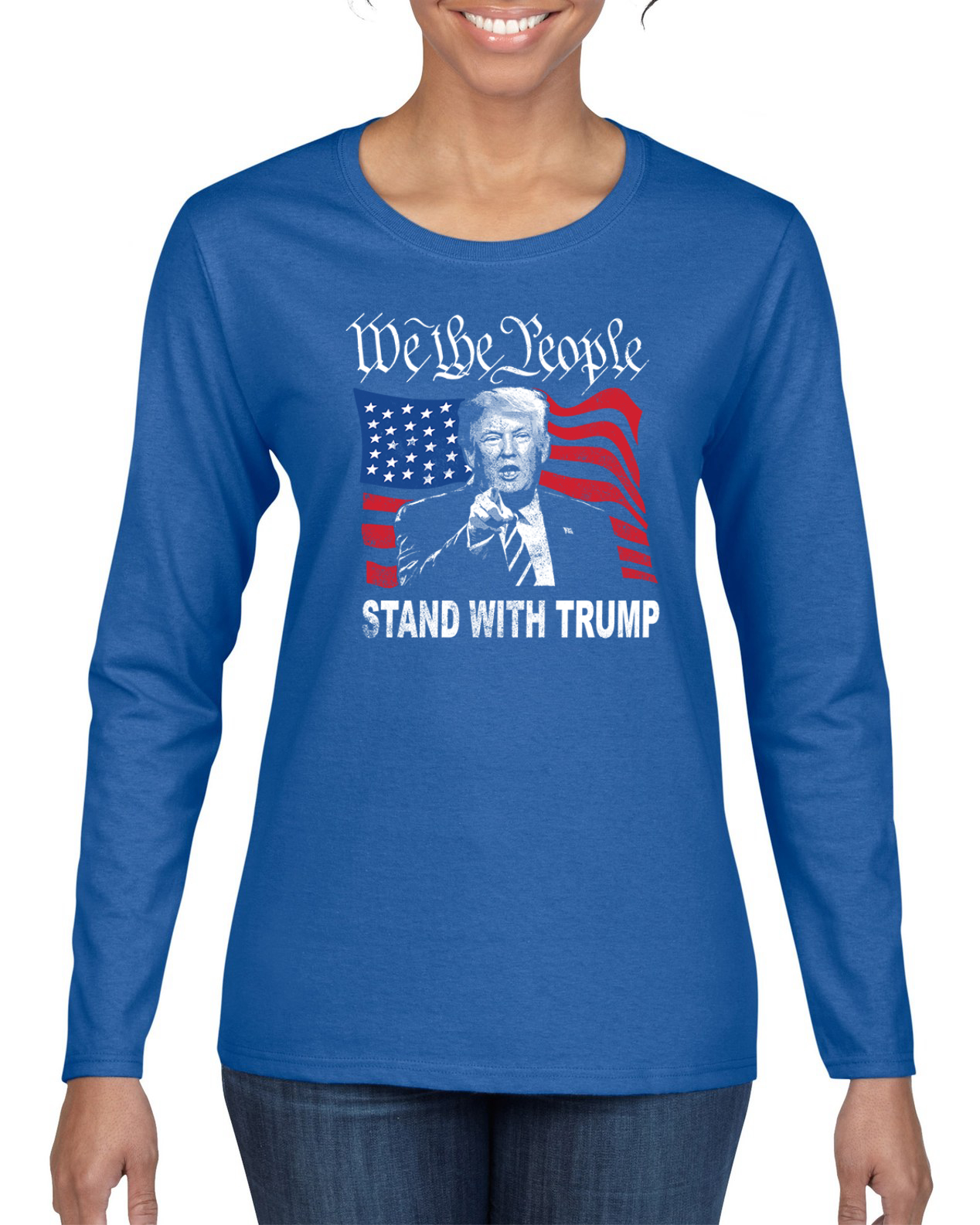 We the People Stand With Trump | 2024 Election Womens Long Sleeve T-Shirt - Picture 8 of 9