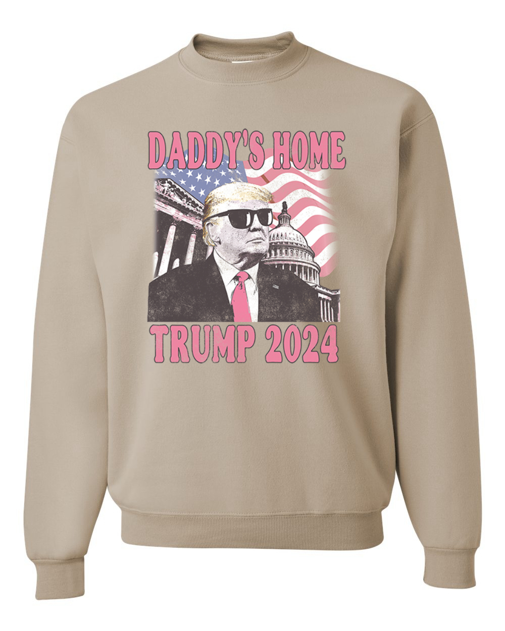 Daddy's Home Trump 2024 Glasses USA Patriotic MAGA Unisex Crewneck Sweatshirt