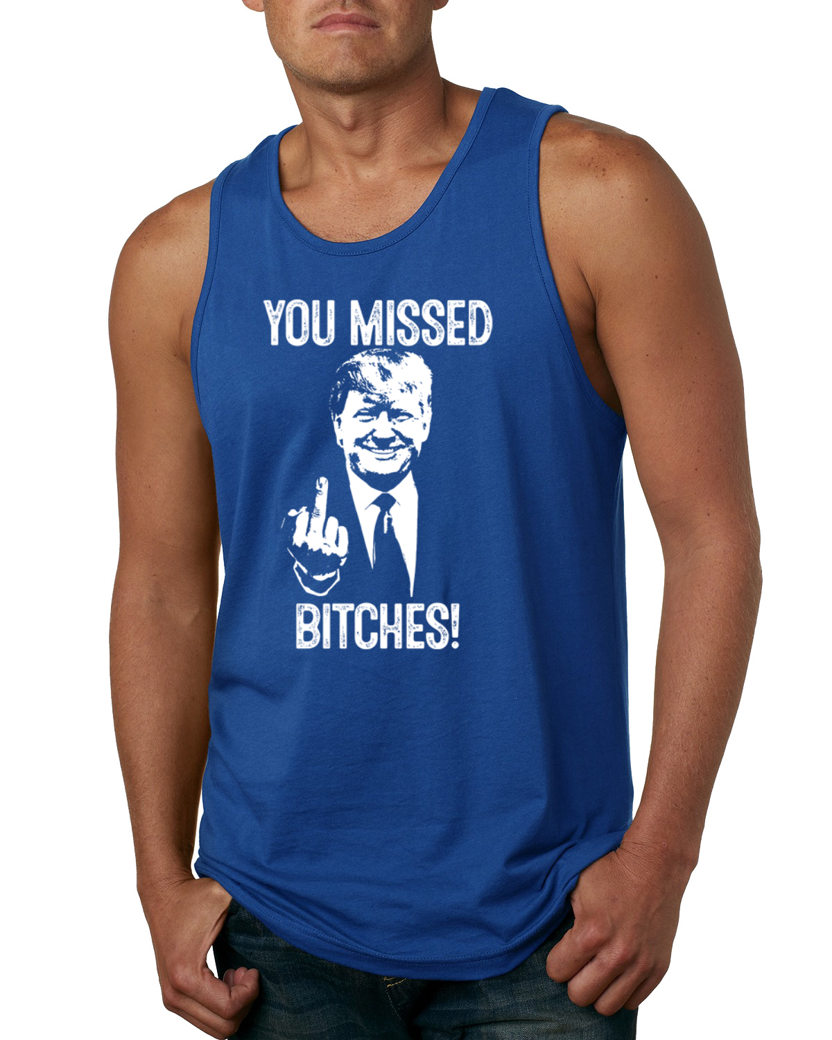 Camiseta sin mangas Trump You Missed Bitches Funny Shot Rally 2024 Election para hombre - Imagen 7 de 7