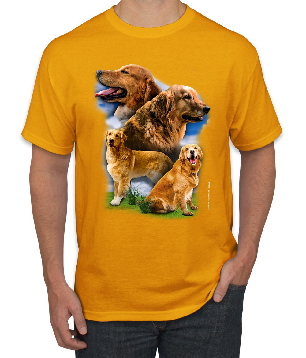 Golden Retriever Dog Portrait Dogs Men Graphic Tshirt - Picture 7 of 25