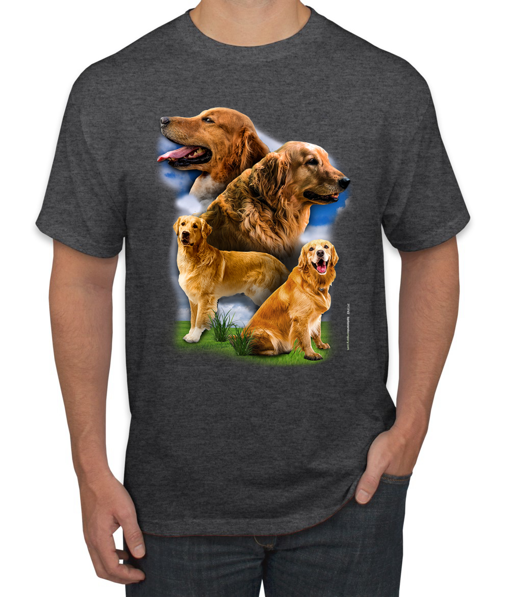 Golden Retriever Dog Portrait Dogs Men Graphic Tshirt - Picture 8 of 25