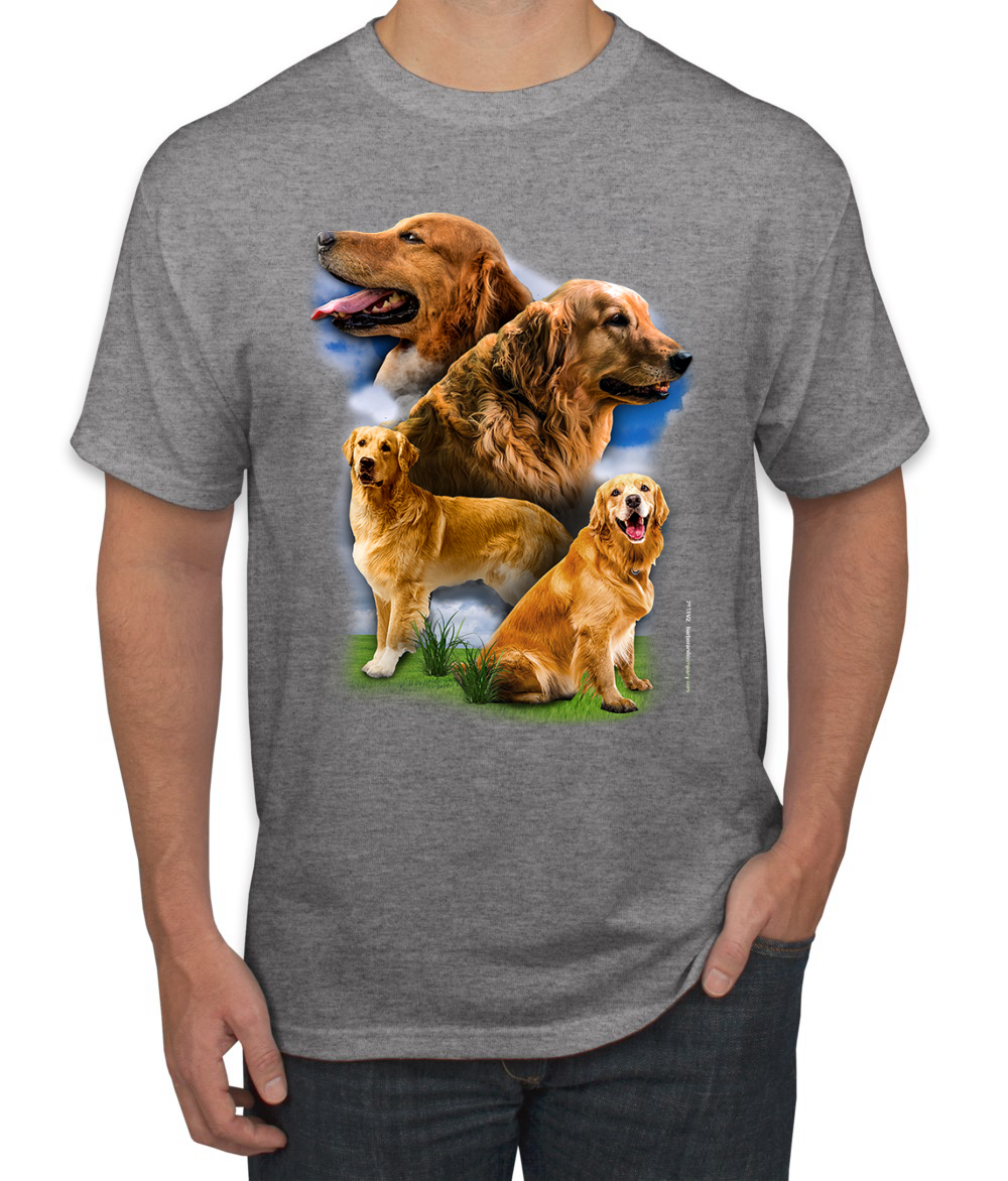 Golden Retriever Dog Portrait Dogs Men Graphic Tshirt - Picture 9 of 25