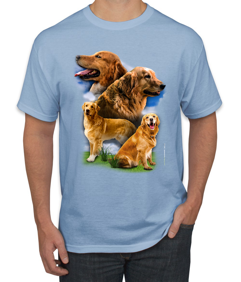 Golden Retriever Dog Portrait Dogs Men Graphic Tshirt - Picture 11 of 25