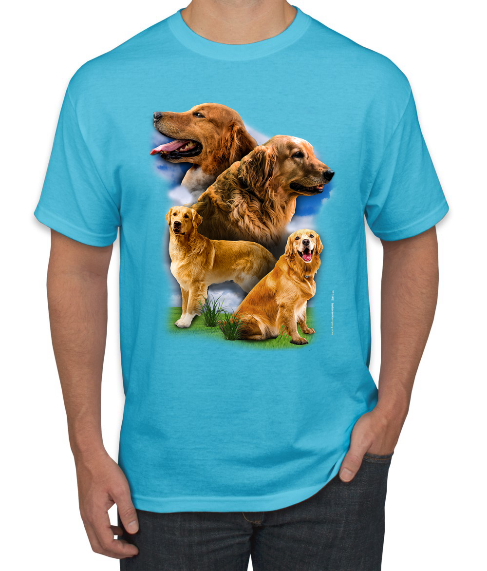 Golden Retriever Dog Portrait Dogs Men Graphic Tshirt - Picture 13 of 25
