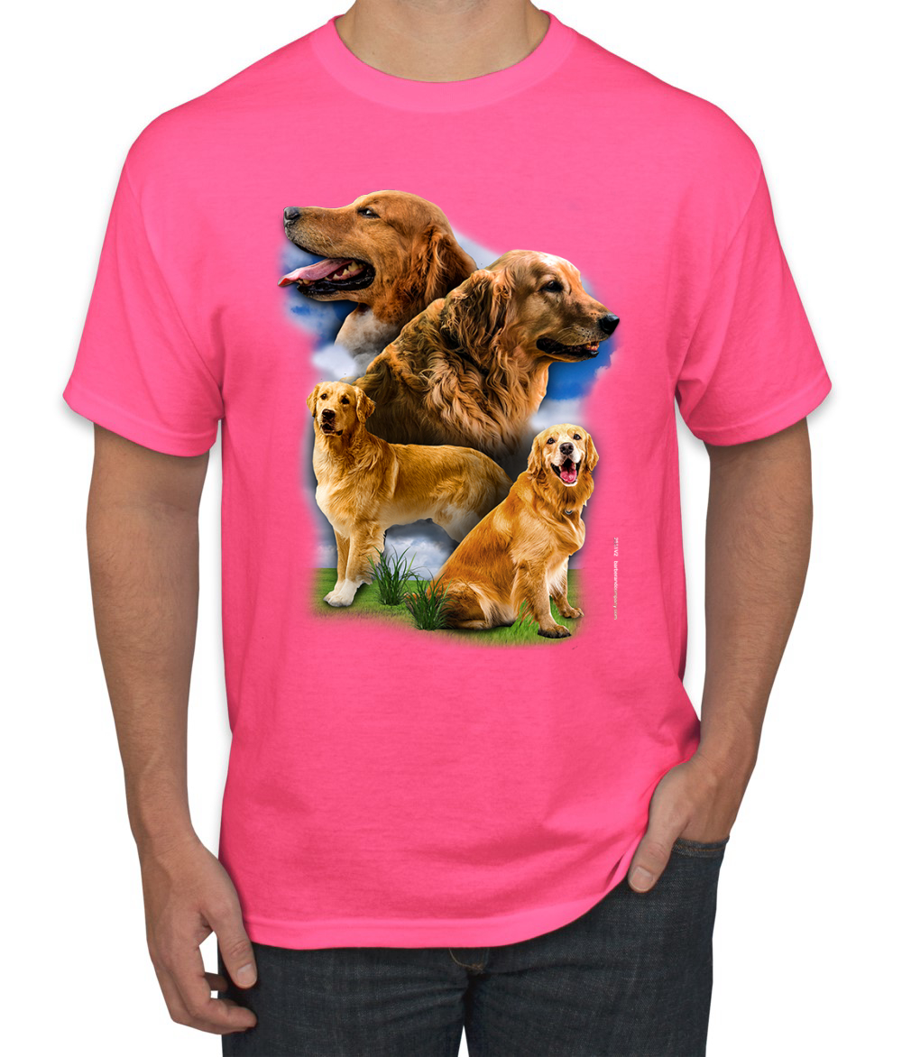 Golden Retriever Dog Portrait Dogs Men Graphic Tshirt - Picture 17 of 25