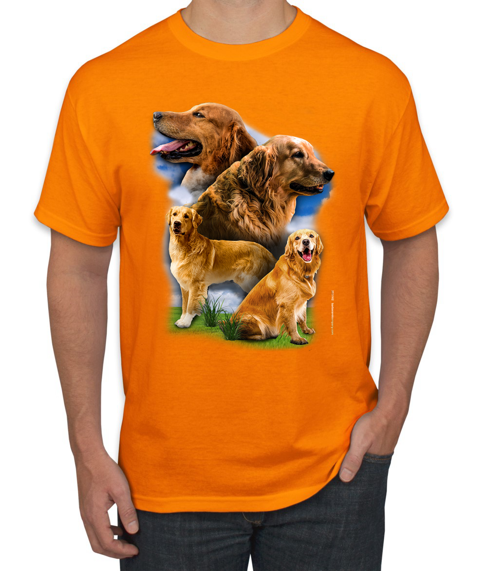 Golden Retriever Dog Portrait Dogs Men Graphic Tshirt - Picture 18 of 25