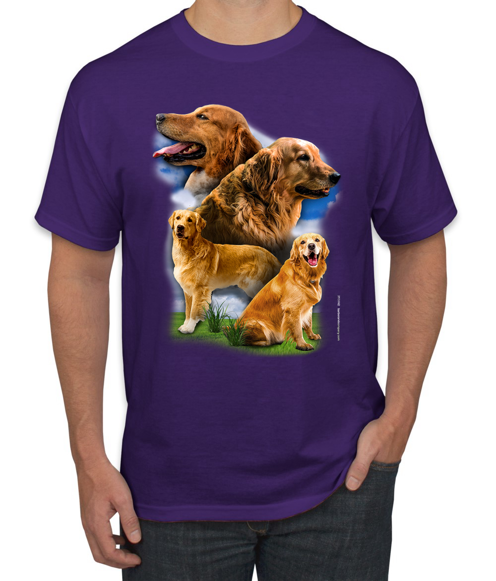 Golden Retriever Dog Portrait Dogs Men Graphic Tshirt - Picture 19 of 25