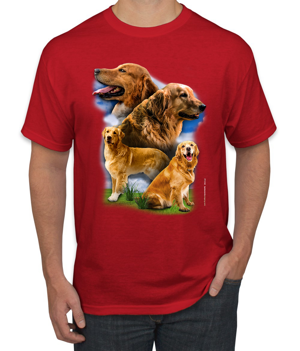 Golden Retriever Dog Portrait Dogs Men Graphic Tshirt - Picture 20 of 25
