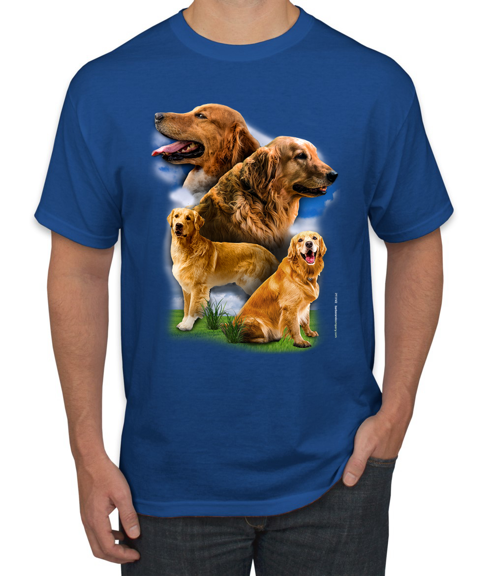 Golden Retriever Dog Portrait Dogs Men Graphic Tshirt - Picture 21 of 25