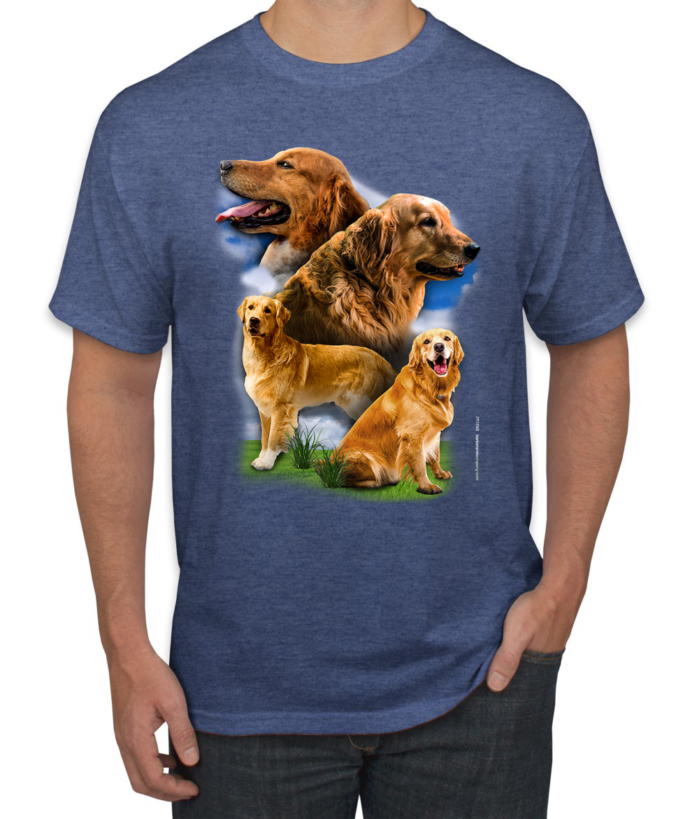 Golden Retriever Dog Portrait Dogs Men Graphic Tshirt - Picture 22 of 25
