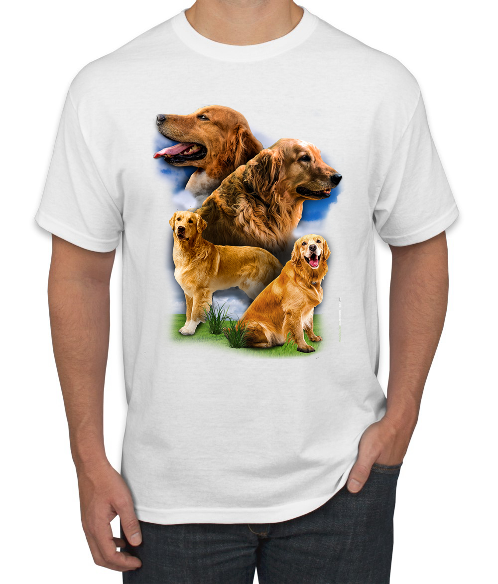 Golden Retriever Dog Portrait Dogs Men Graphic Tshirt - Picture 25 of 25