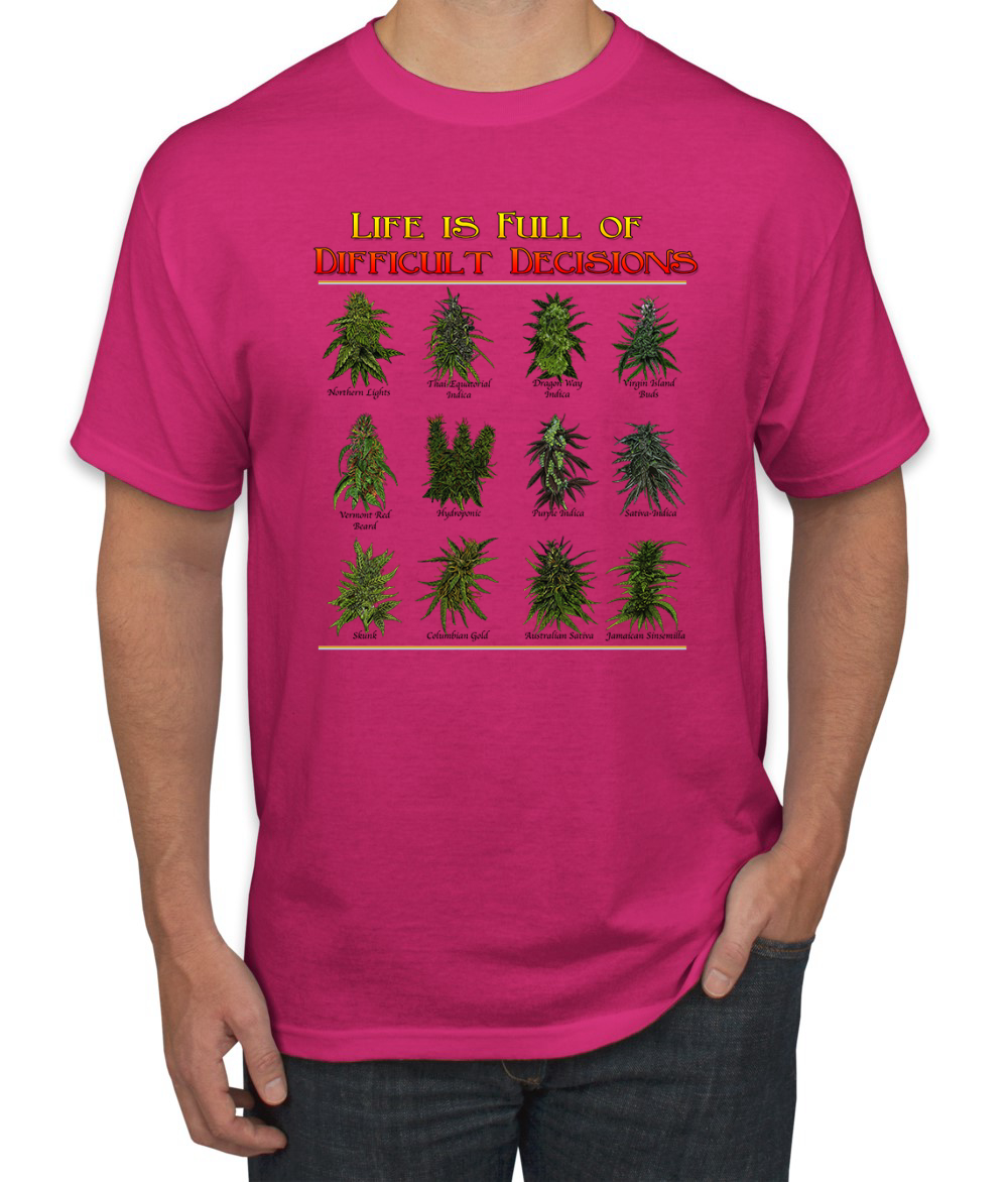 Das Leben ist voller schwieriger Entscheidungen Topfblätter Gras Männer Grafik T-Shirt - Bild 3 von 15