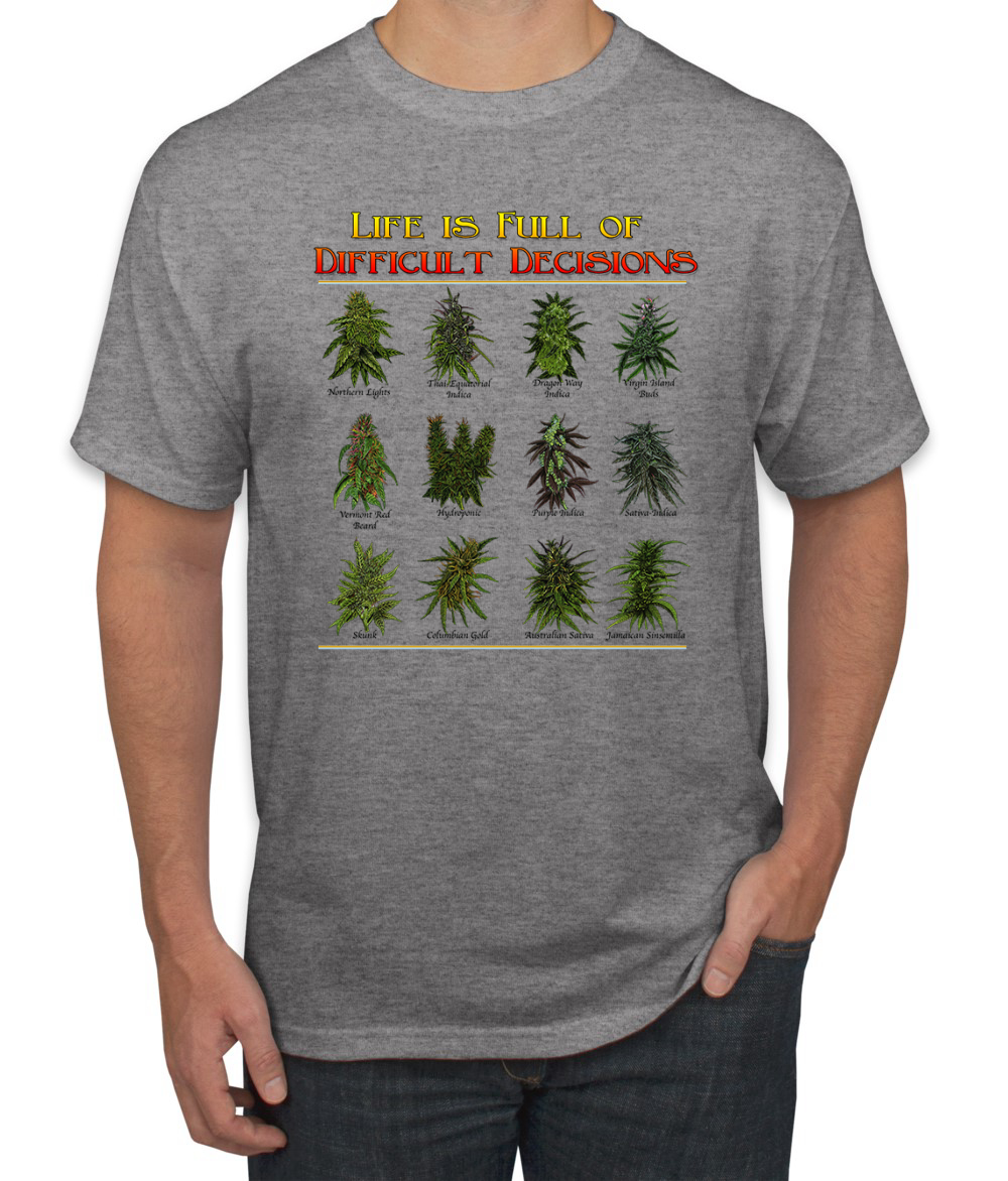 Das Leben ist voller schwieriger Entscheidungen Topfblätter Gras Männer Grafik T-Shirt - Bild 5 von 15