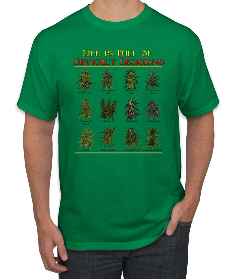 Das Leben ist voller schwieriger Entscheidungen Topfblätter Gras Männer Grafik T-Shirt - Bild 6 von 15