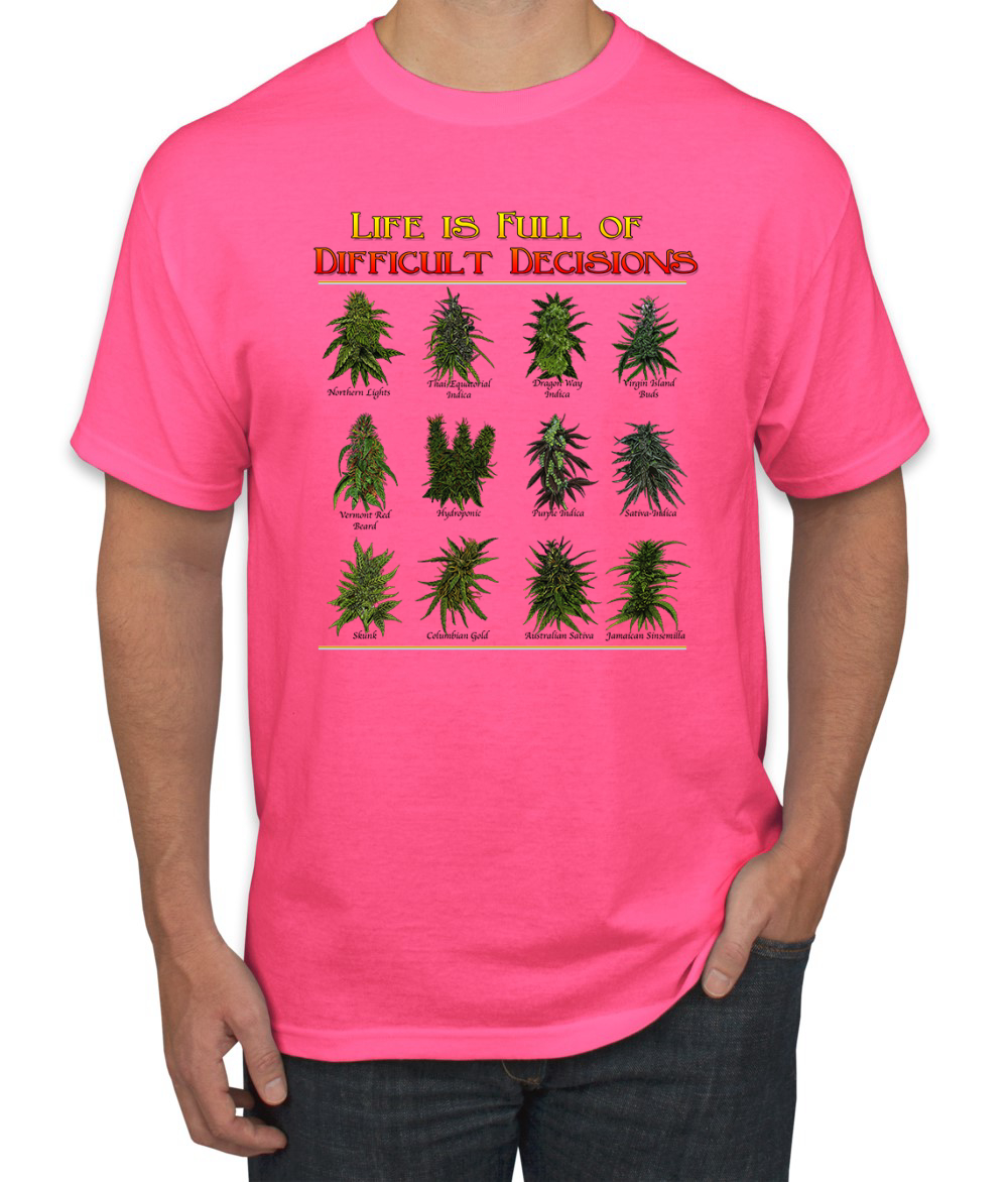 Das Leben ist voller schwieriger Entscheidungen Topfblätter Gras Männer Grafik T-Shirt - Bild 10 von 15