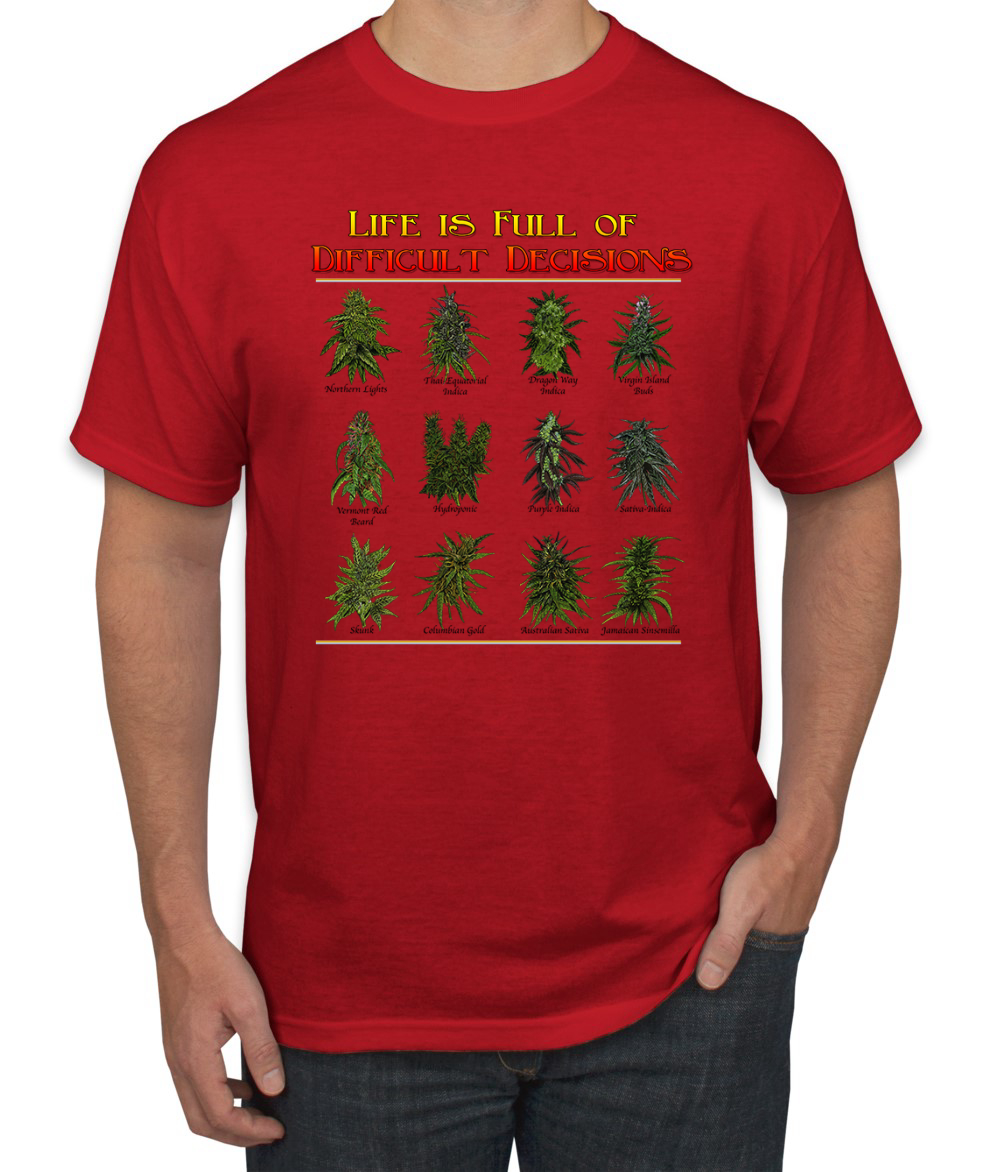 Das Leben ist voller schwieriger Entscheidungen Topfblätter Gras Männer Grafik T-Shirt - Bild 12 von 15