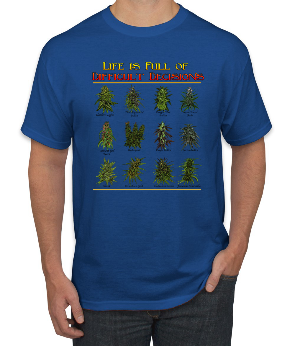 Das Leben ist voller schwieriger Entscheidungen Topfblätter Gras Männer Grafik T-Shirt - Bild 13 von 15