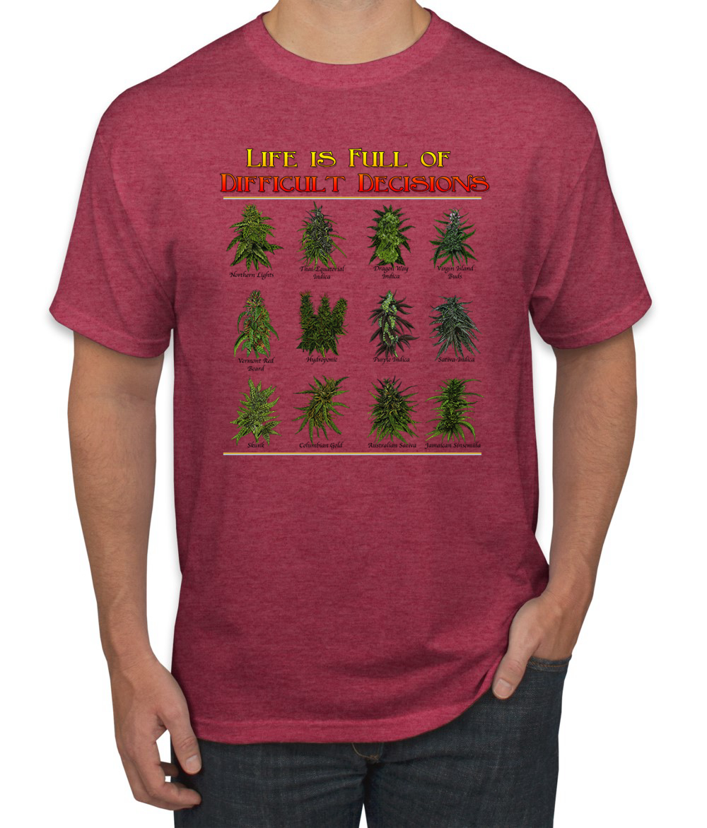 Das Leben ist voller schwieriger Entscheidungen Topfblätter Gras Männer Grafik T-Shirt - Bild 14 von 15