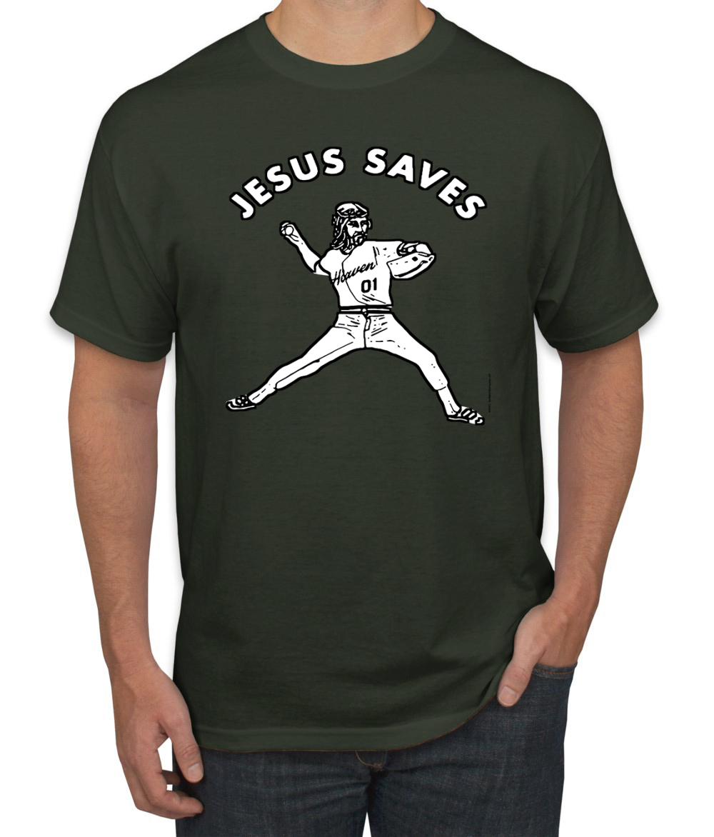 Camisa gráfica para hombre inspiradora cristiana inspiradora cristiana para lanzador de béisbol Jesus Saves - Imagen 5 de 25