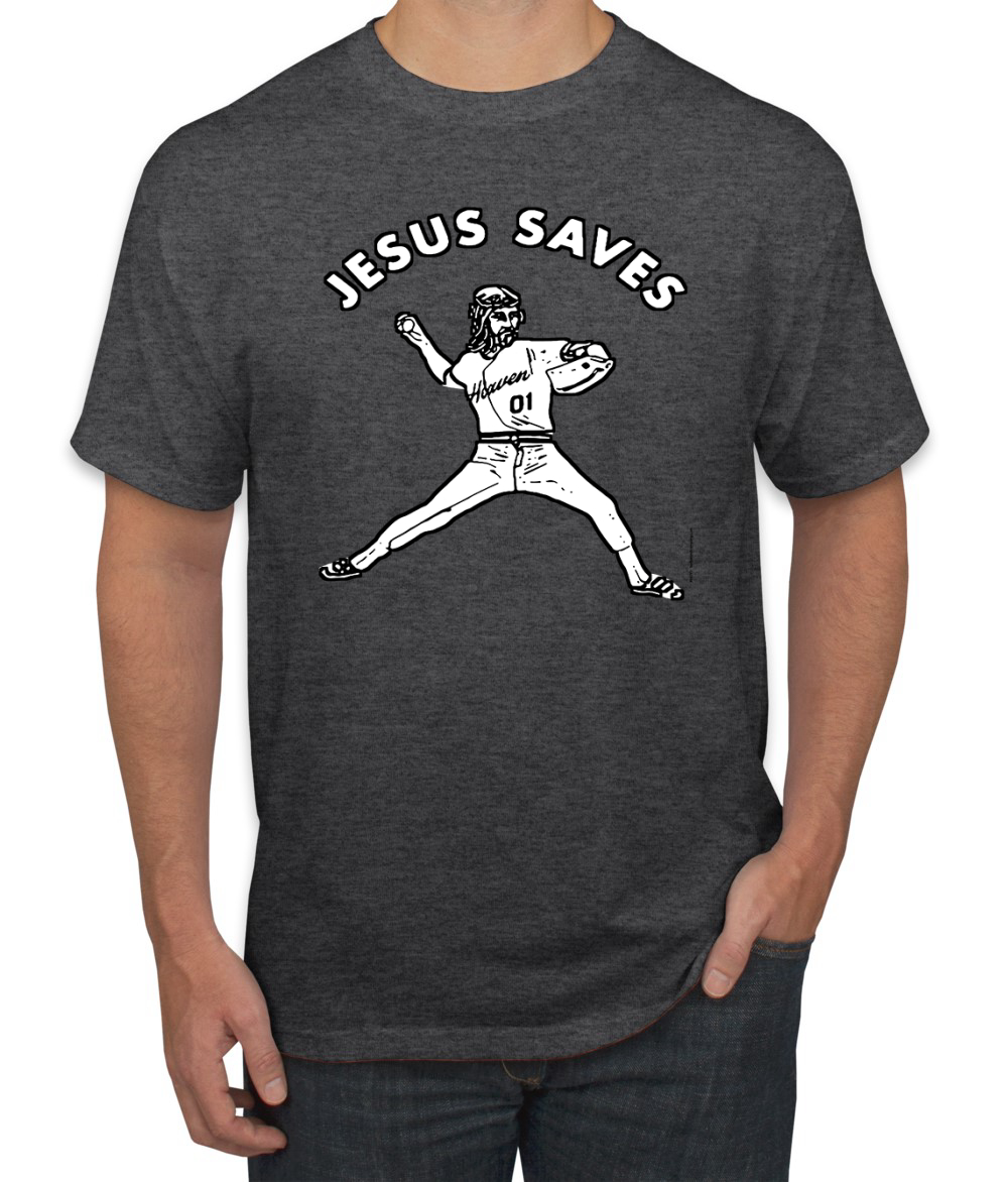 Camisa gráfica para hombre inspiradora cristiana inspiradora cristiana para lanzador de béisbol Jesus Saves - Imagen 8 de 25