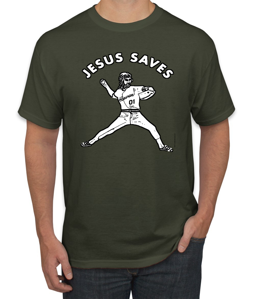Camisa gráfica para hombre inspiradora cristiana inspiradora cristiana para lanzador de béisbol Jesus Saves - Imagen 15 de 25
