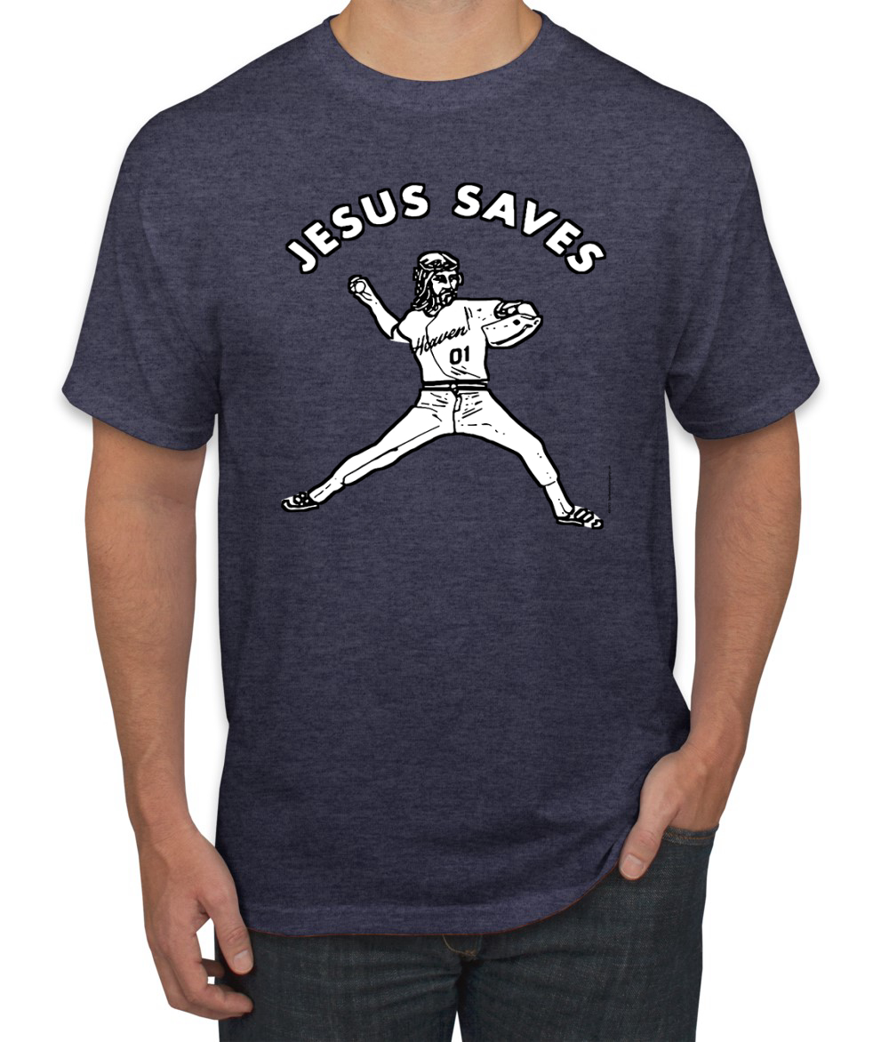Camisa gráfica para hombre inspiradora cristiana inspiradora cristiana para lanzador de béisbol Jesus Saves - Imagen 23 de 25