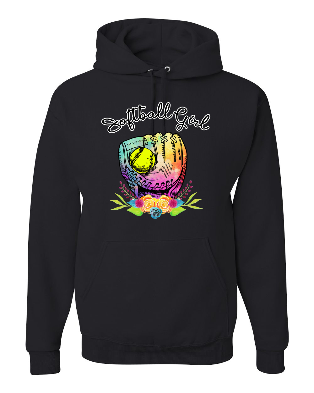 Colorful Softball Girl Sports Unisex Graphic Hoodie Sweatshirt - Picture 3 of 22