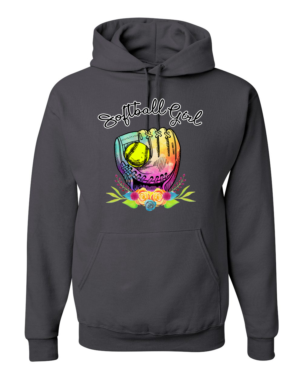 Colorful Softball Girl Sports Unisex Graphic Hoodie Sweatshirt - Picture 4 of 22