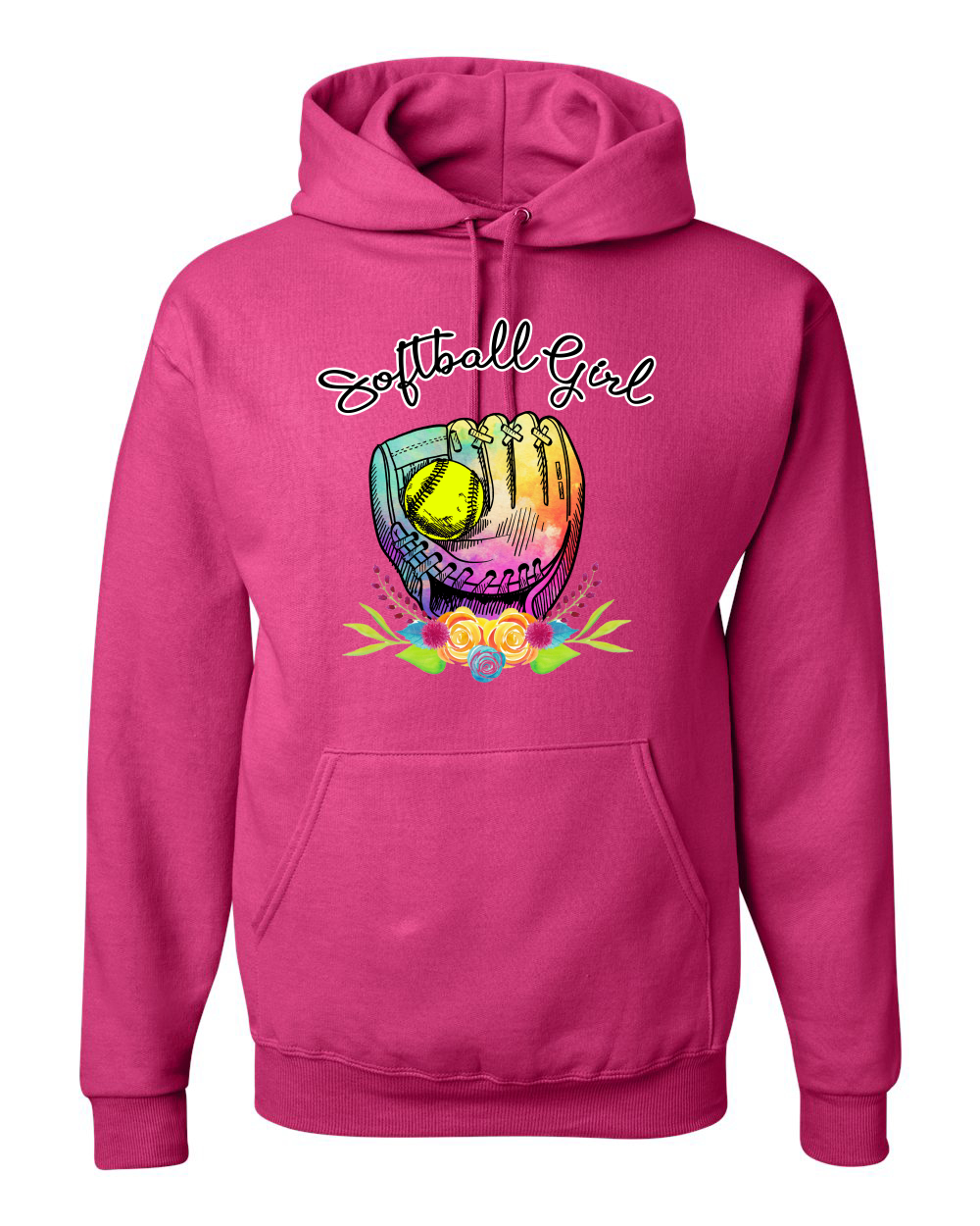 Colorful Softball Girl Sports Unisex Graphic Hoodie Sweatshirt - Picture 5 of 22