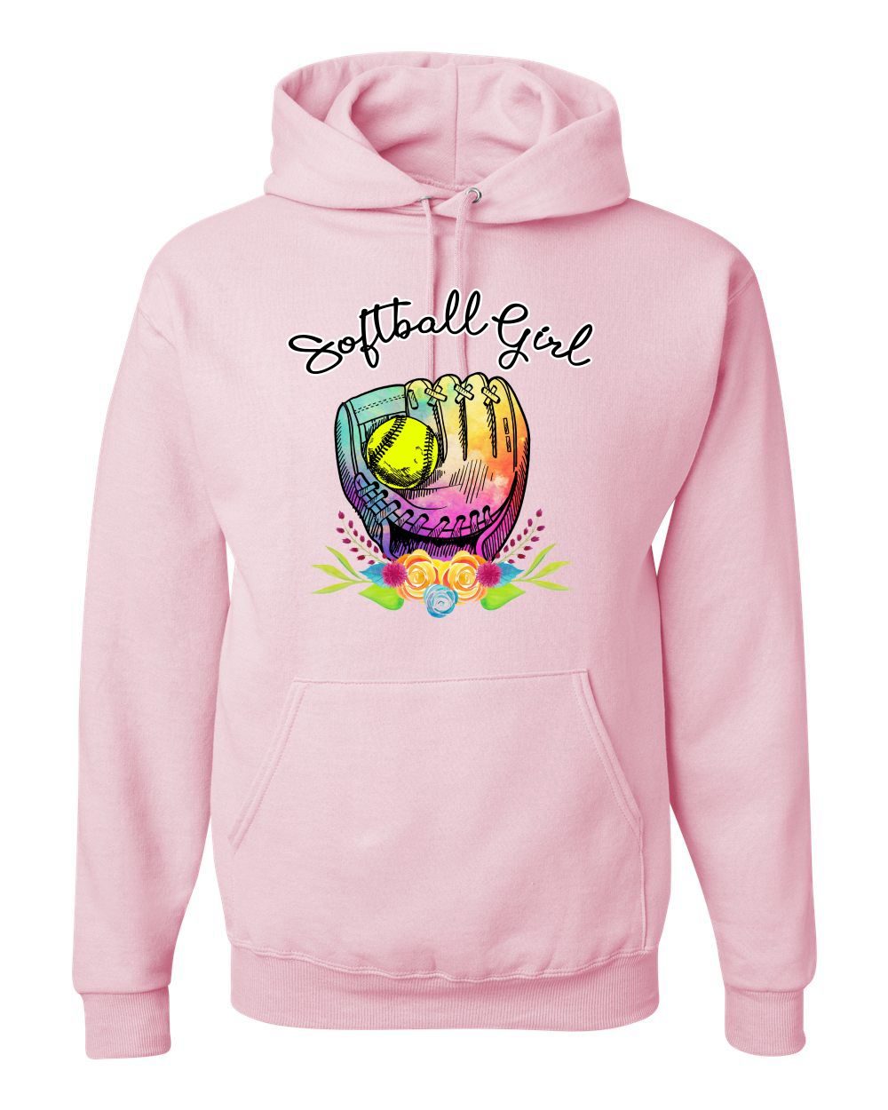 Colorful Softball Girl Sports Unisex Graphic Hoodie Sweatshirt - Picture 9 of 22