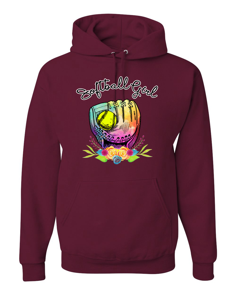 Colorful Softball Girl Sports Unisex Graphic Hoodie Sweatshirt - Picture 10 of 22