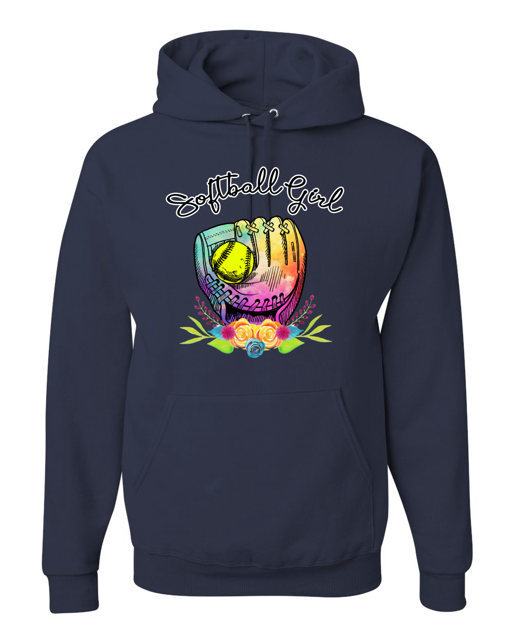 Colorful Softball Girl Sports Unisex Graphic Hoodie Sweatshirt - Picture 11 of 22