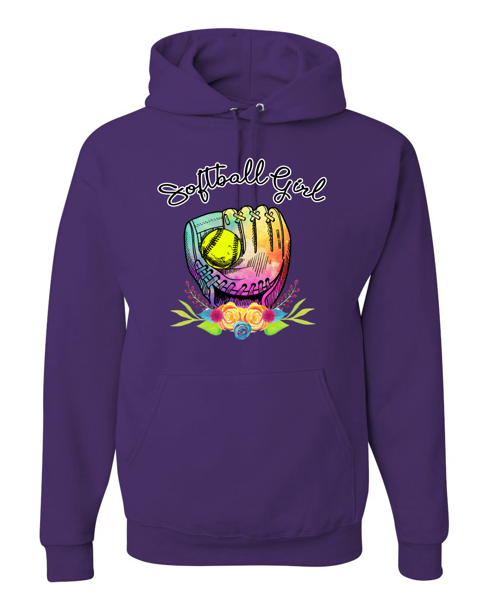 Colorful Softball Girl Sports Unisex Graphic Hoodie Sweatshirt - Picture 14 of 22