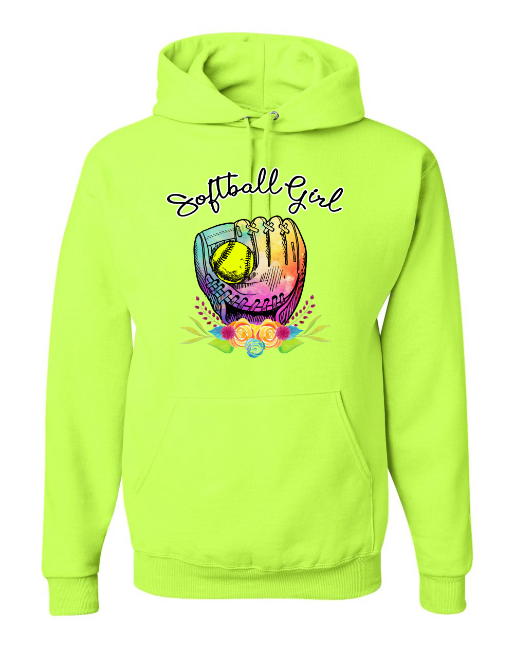 Colorful Softball Girl Sports Unisex Graphic Hoodie Sweatshirt - Picture 17 of 22