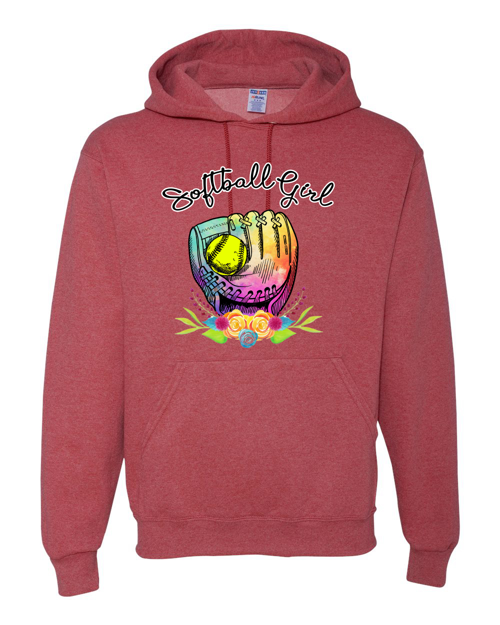 Colorful Softball Girl Sports Unisex Graphic Hoodie Sweatshirt - Picture 20 of 22
