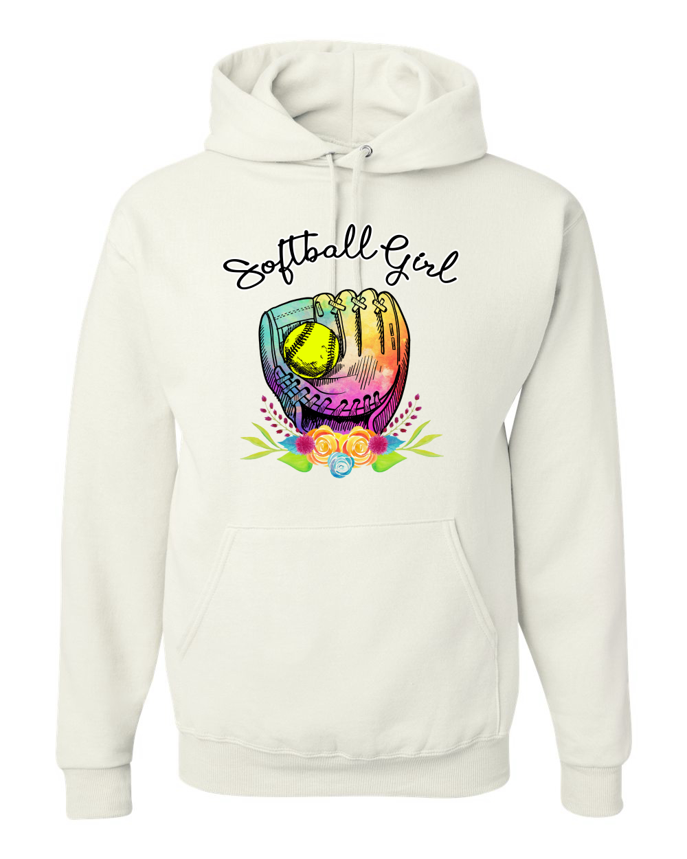 Colorful Softball Girl Sports Unisex Graphic Hoodie Sweatshirt - Picture 21 of 22